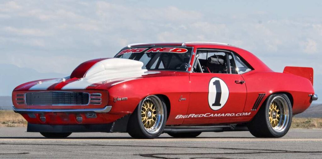 red camaro at Mojave Mile